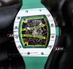 Richard Mille RM 061 Yohan Blake White Carbon Fiber Green Strap Swiss Replica Watch